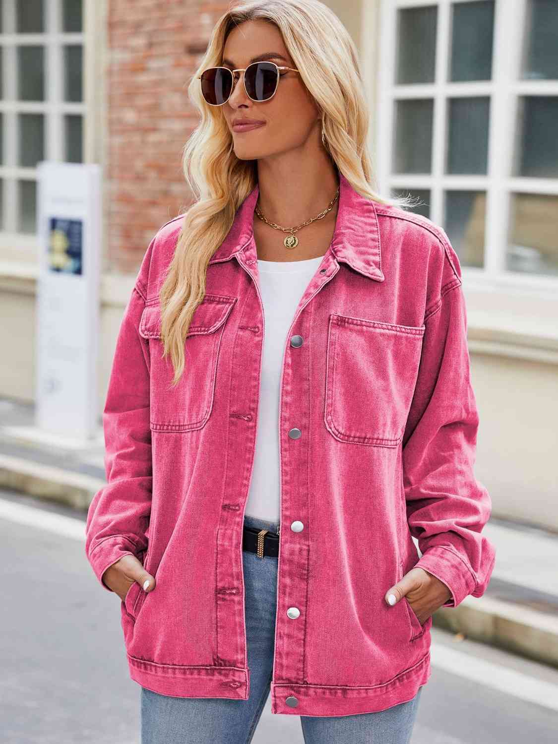 Krohn-e | Knopf-Down Denimjacke mit Taschen