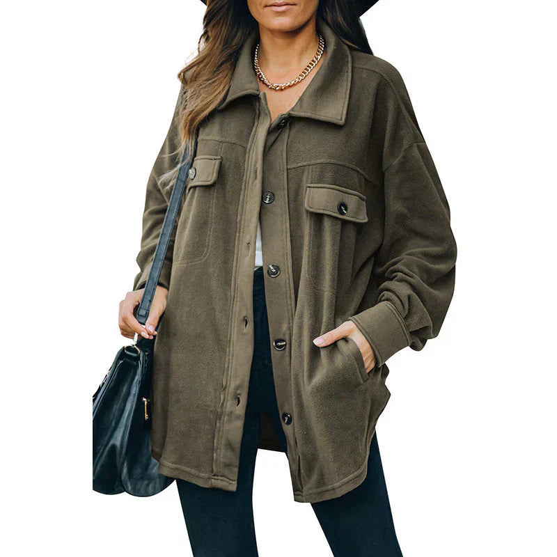 Krohn-e | Fleece-Jacke mit Knöpfen