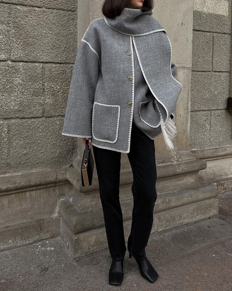 Krohn-e | Hepburn-Stil Wollcape Mantel