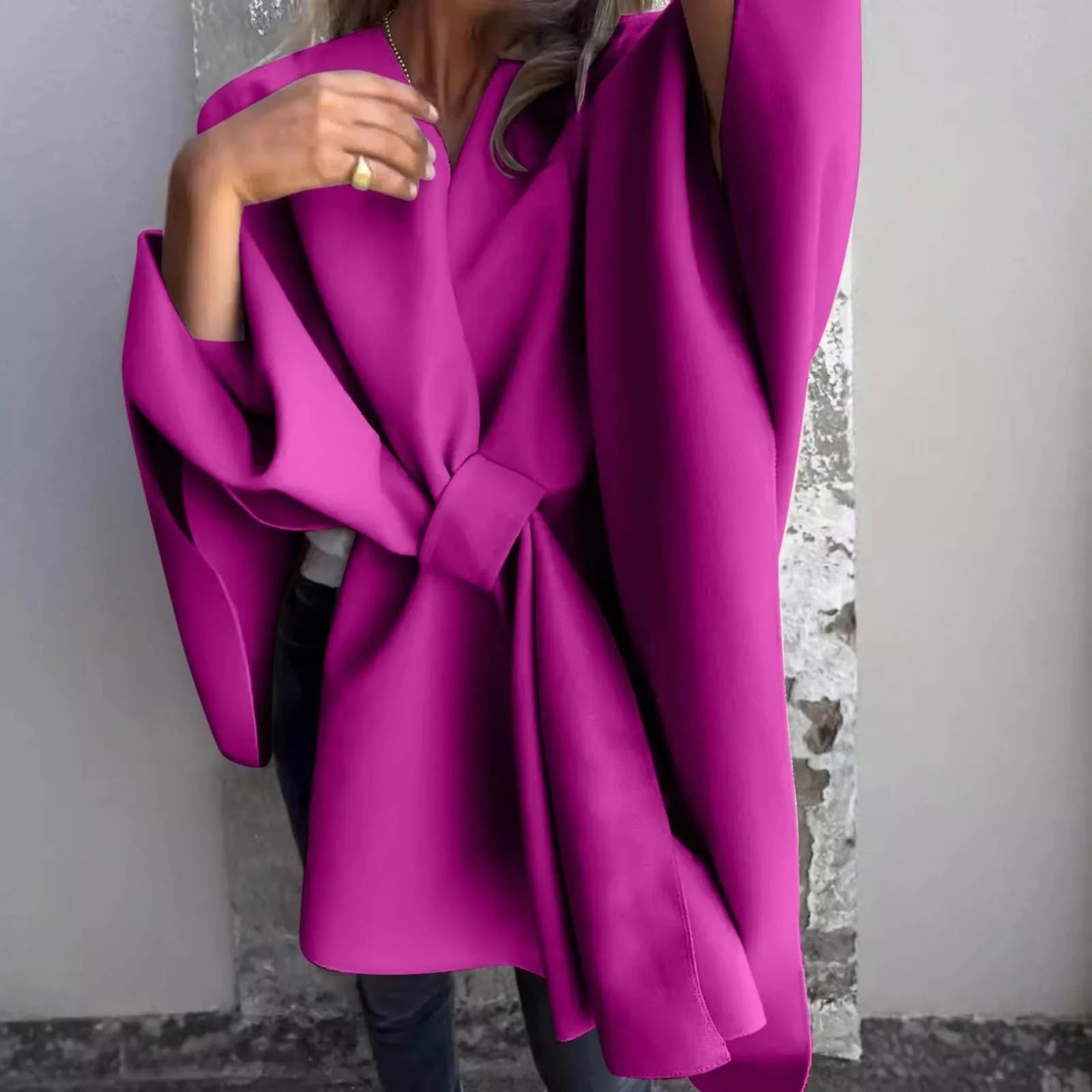 Krohn-e | Strick-Longcardigan mit Fledermausärmeln