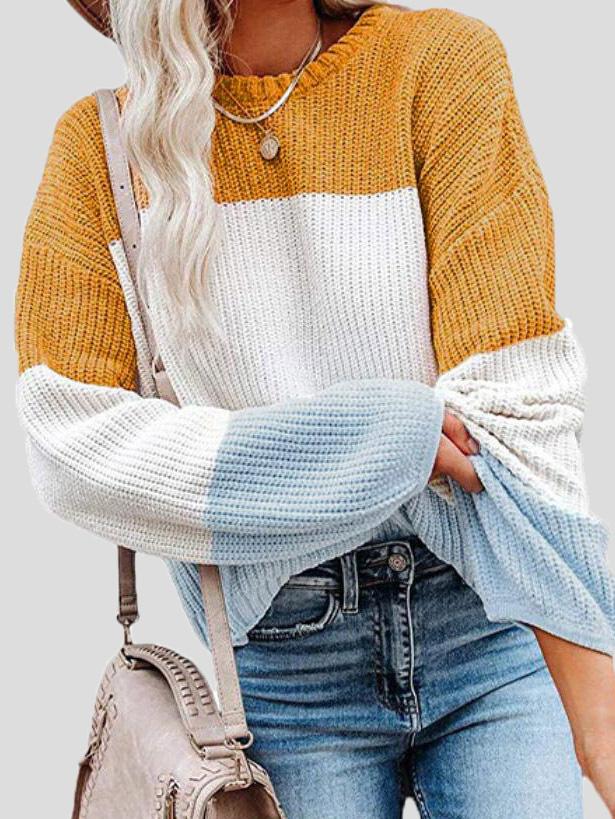 Krohn-e | Strickpullover mit Farbblock für lässigen Herbststil