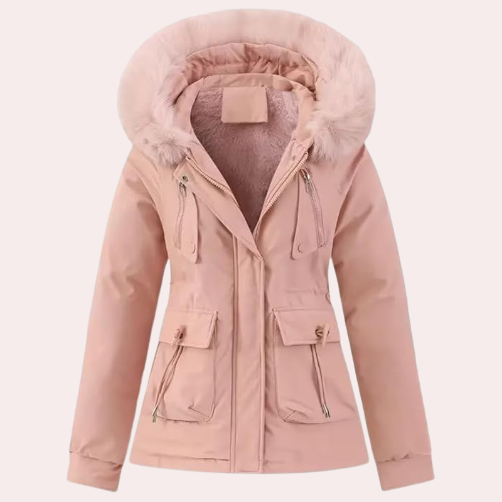 Krohn-e | Damen Winterjacke mit Kapuze und Warmfutter