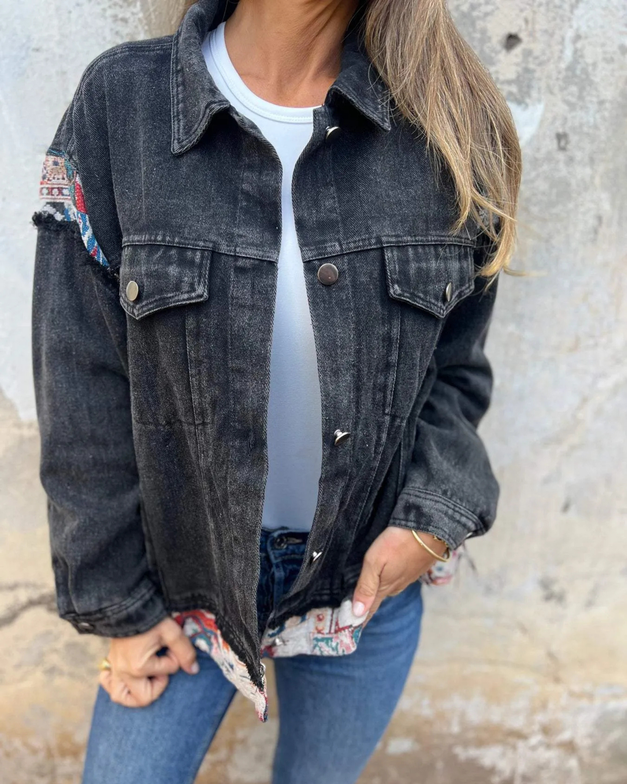 Krohn-e | Denim Patchwork Casual Jacke