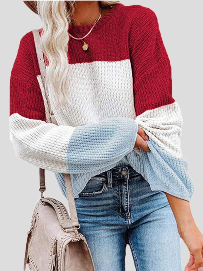 Krohn-e | Colorblock-Strickpullover für Herbst-Lagenlook