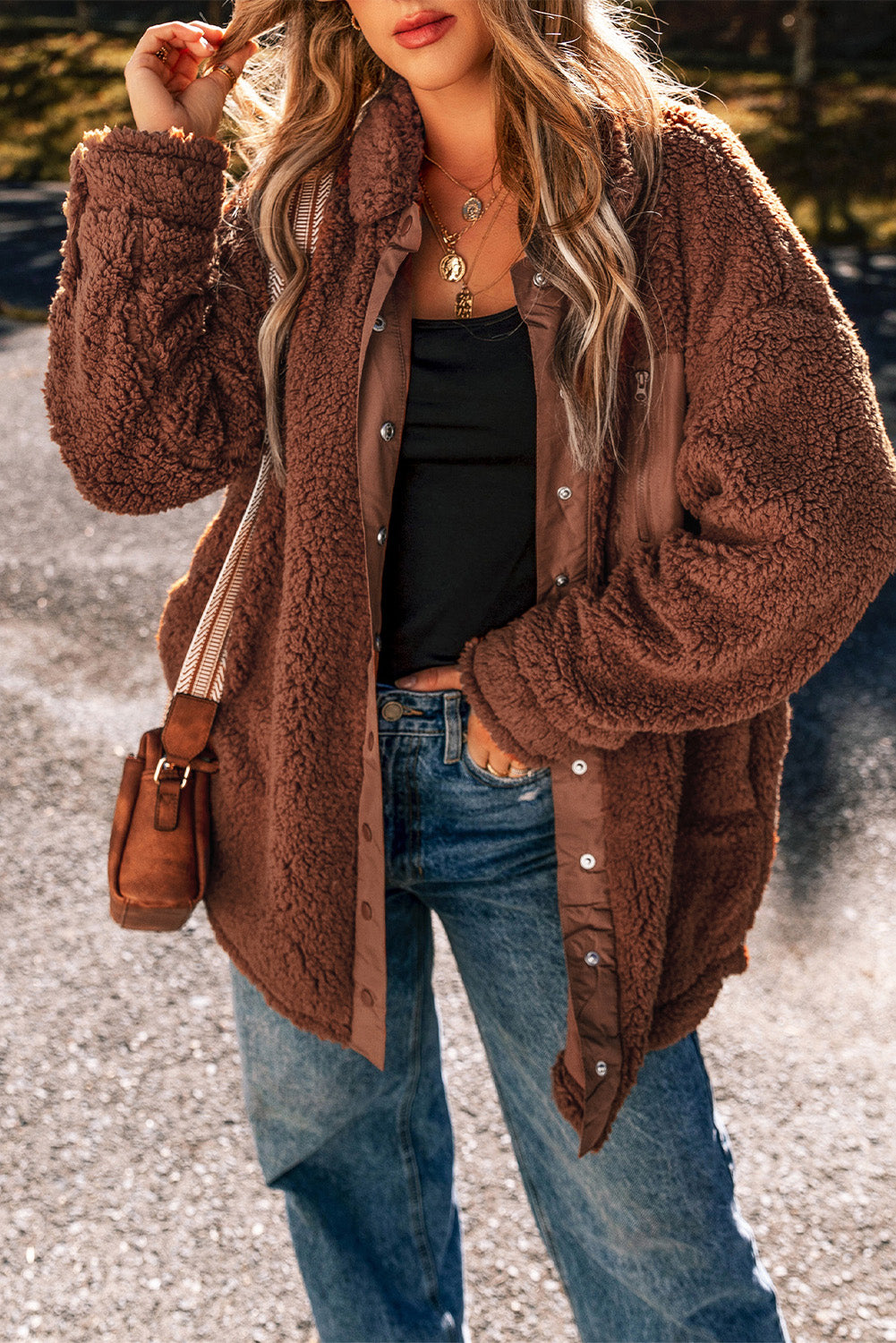 Krohn-e | Oversized Teddyjacke Polyester Warm und Bequem
