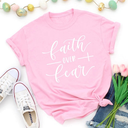 Frauen T-Shirt mit christlichem Glaubens-Aufdruck von Fudus
