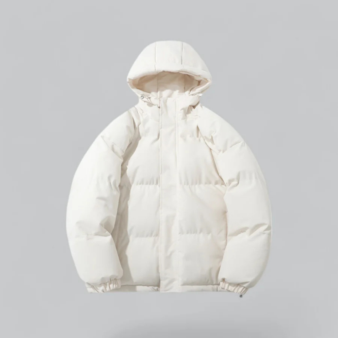 Krohn-e | Puffer Kurze Kapuze Jacke - Reißverschluss