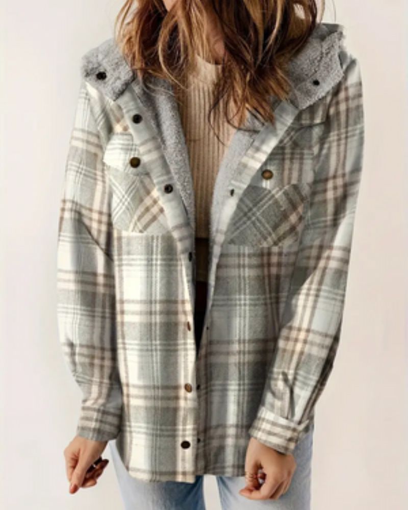Krohn-e | Kariertes Jacket mit Sherpa Futter