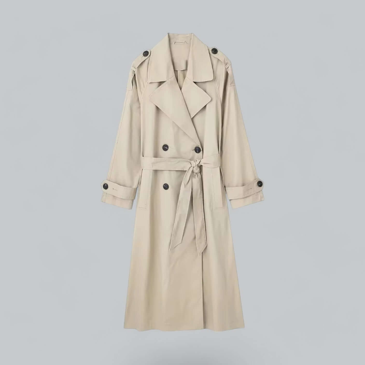 Krohn-e | Eleganter doppelt gefütterter Damen-Trenchcoat mit Gürtel