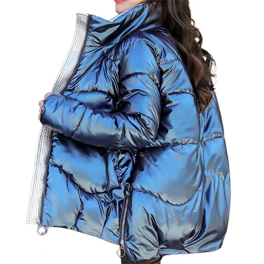 Krohn-e | Pufferjacke - Gequiltet und Leicht - Hoher Kragen - Glänzende Oberfläche - Warm und Bequem