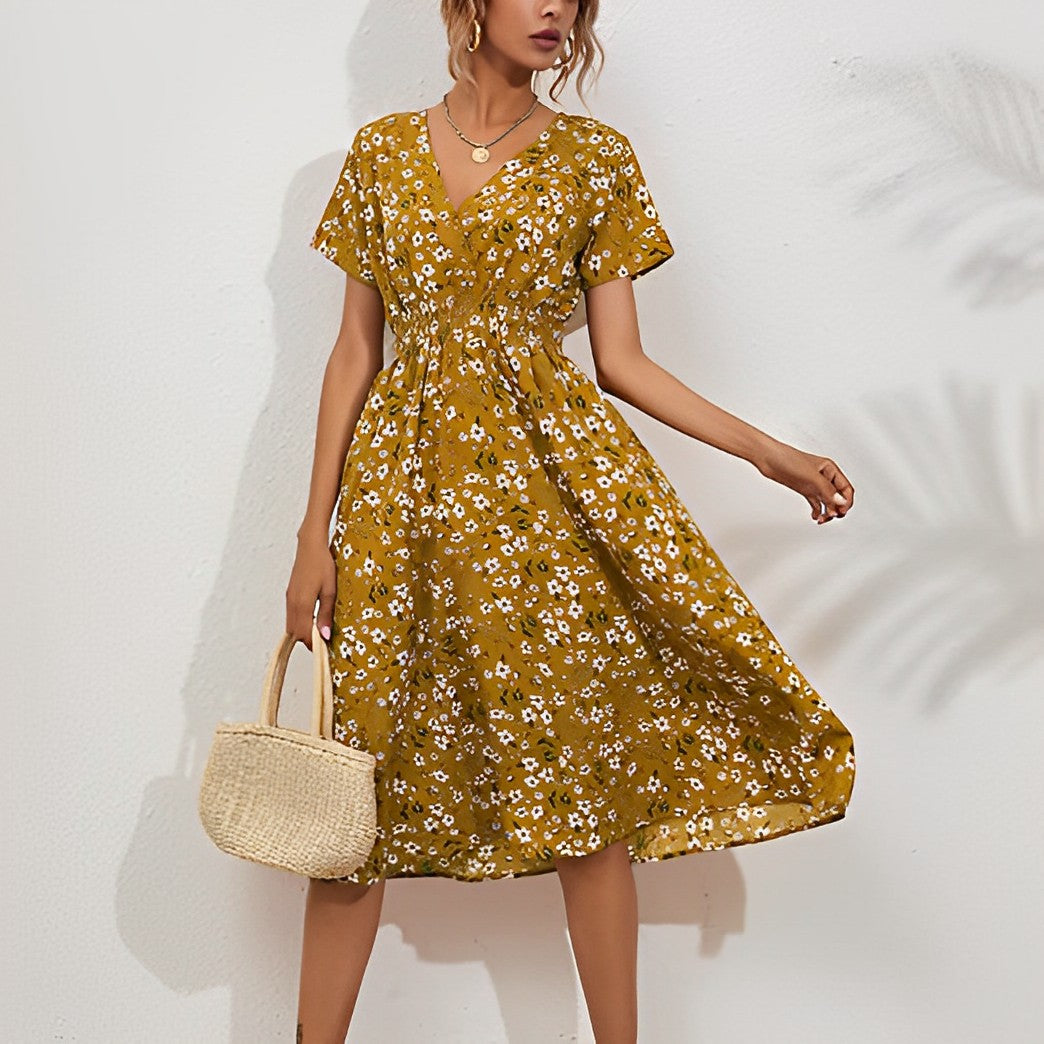 Elegantes knielanges Blumenkleid SONA