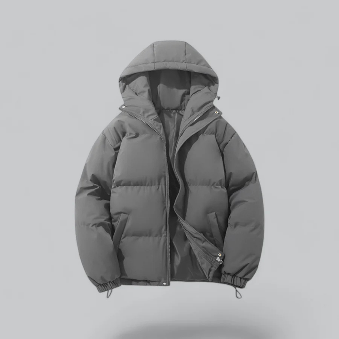 Krohn-e | Winter Klassische Daunen Reißverschluss Jacke Kapuze
