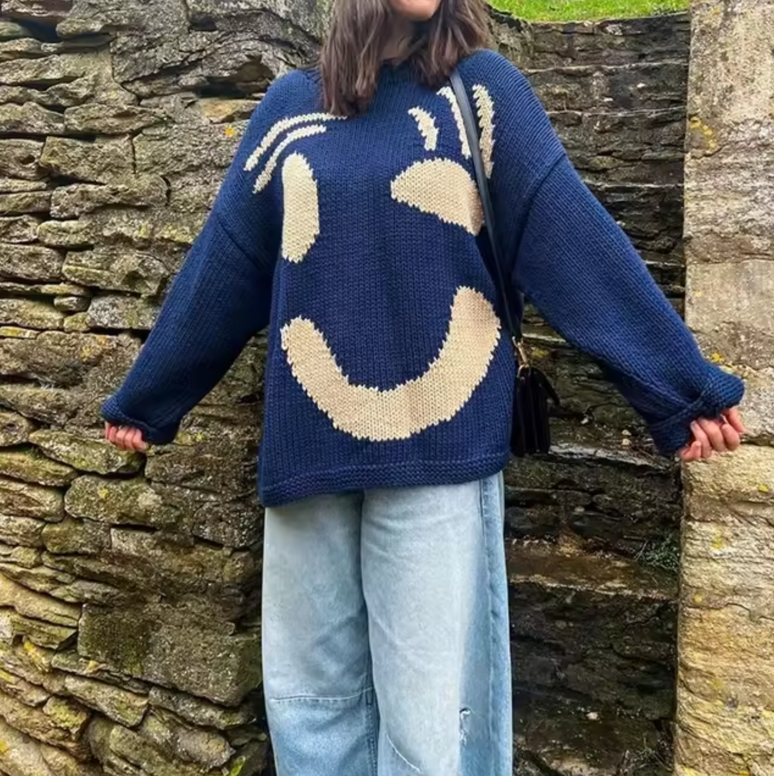 Krohn-e | übergroßer Strickpullover aus Baumwolle