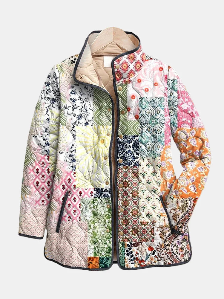 KROHN-E Damen Blumenjacke Casual Offene Front Blumenmuster