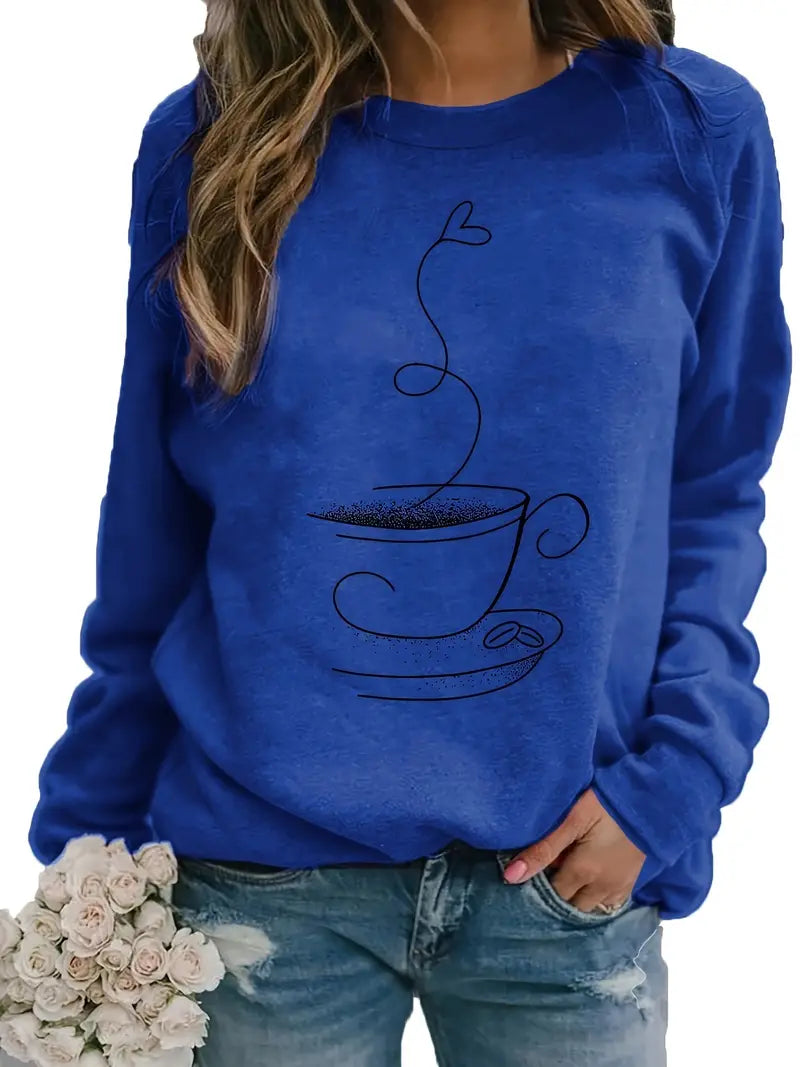Sweatshirt with Coffee Graphic by Fudus
