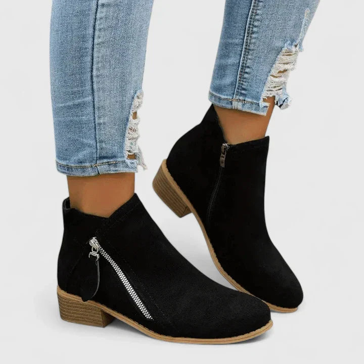 KROHN-E Damen Stiefeletten mit Fußgewölbestütze und gepolsterter Sohle