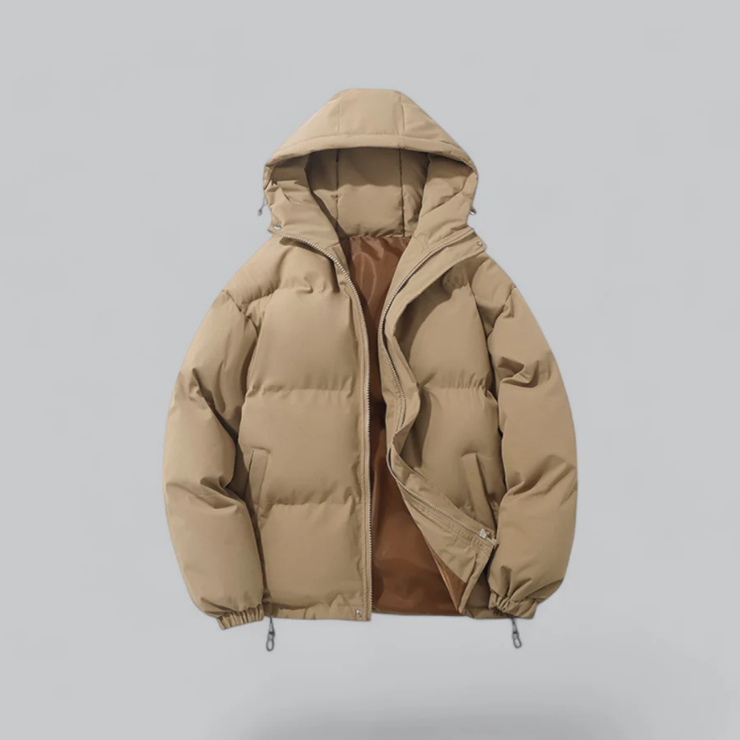 Krohn-e | Winter Klassische Daunen Reißverschluss Jacke Kapuze