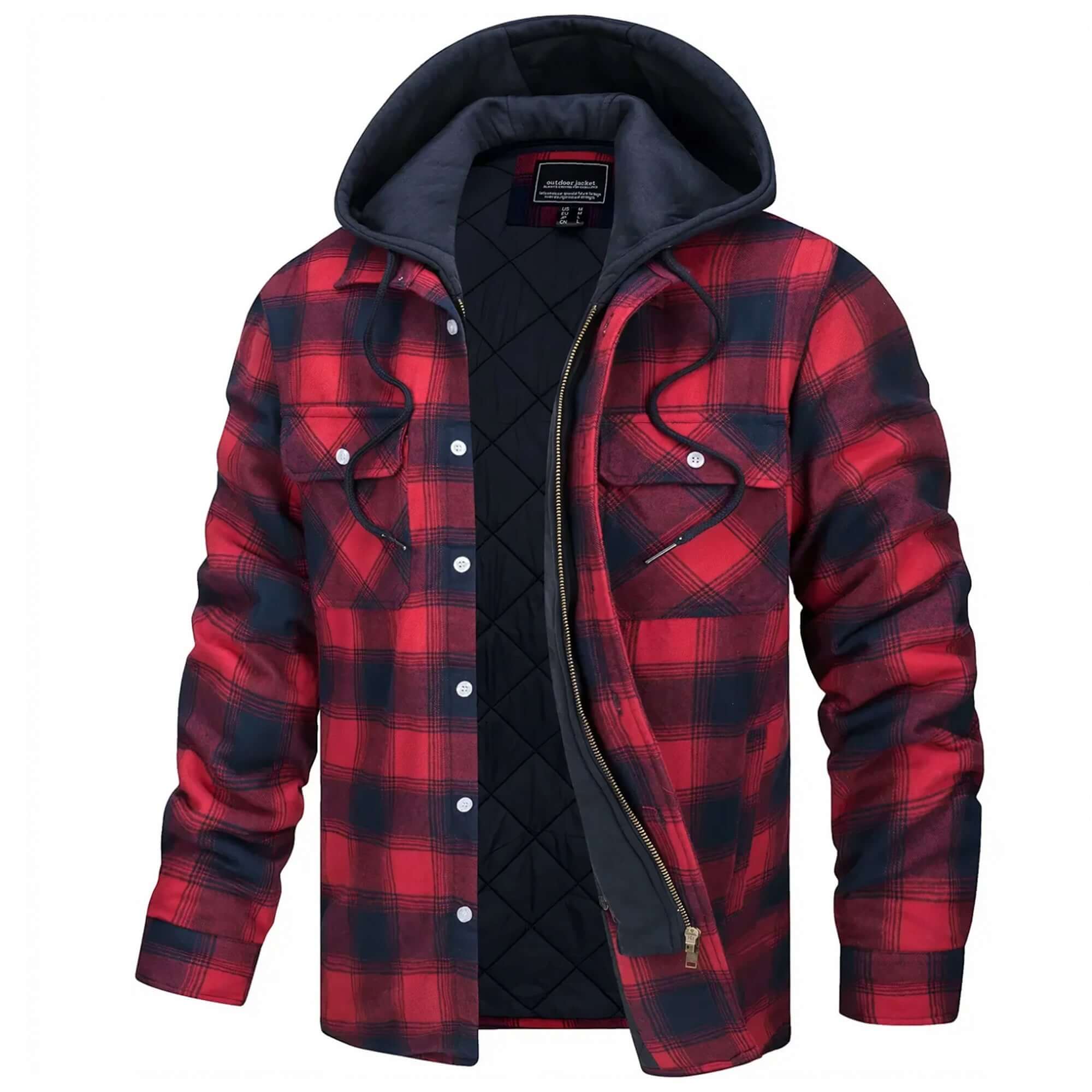 Krohn-e | Herren Karierte Langarm Freizeitjacke