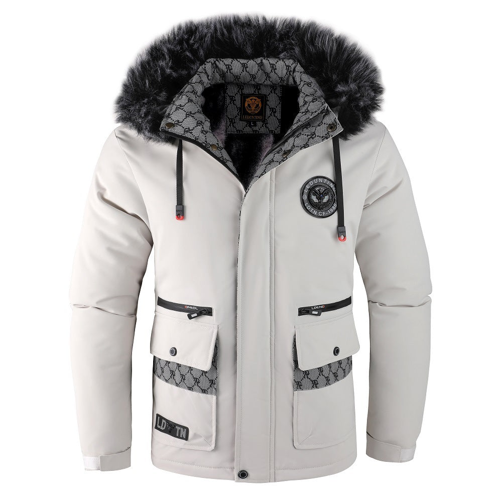 Krohn-e | Herrenjacke mit Abnehmbarer, Pelzgefütterter Kapuze