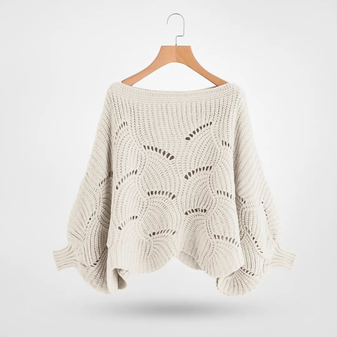 Damen-Strickpullover mit Puffärmeln, kurz geschnitten