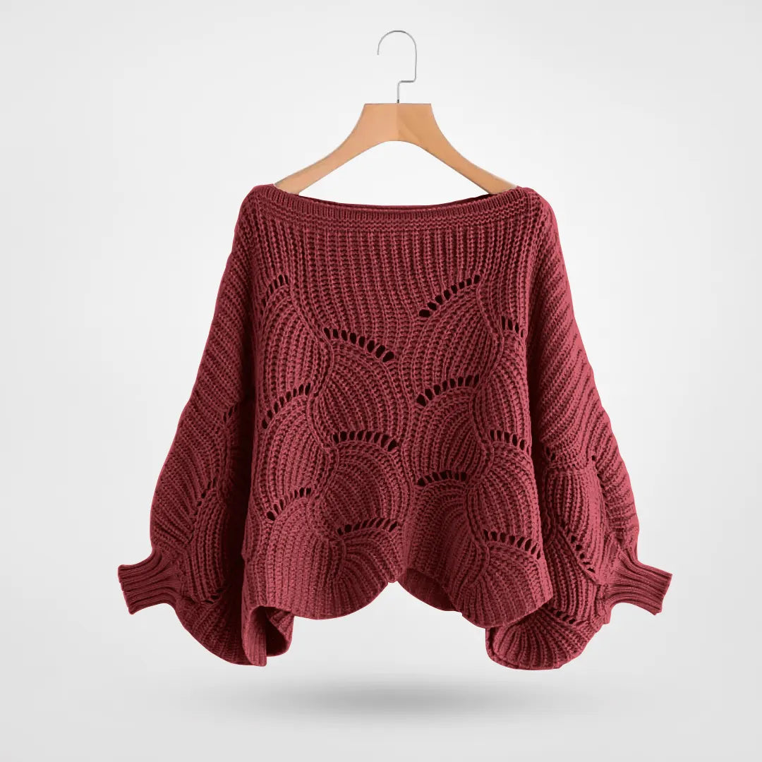 Damen-Strickpullover mit Puffärmeln, kurz geschnitten