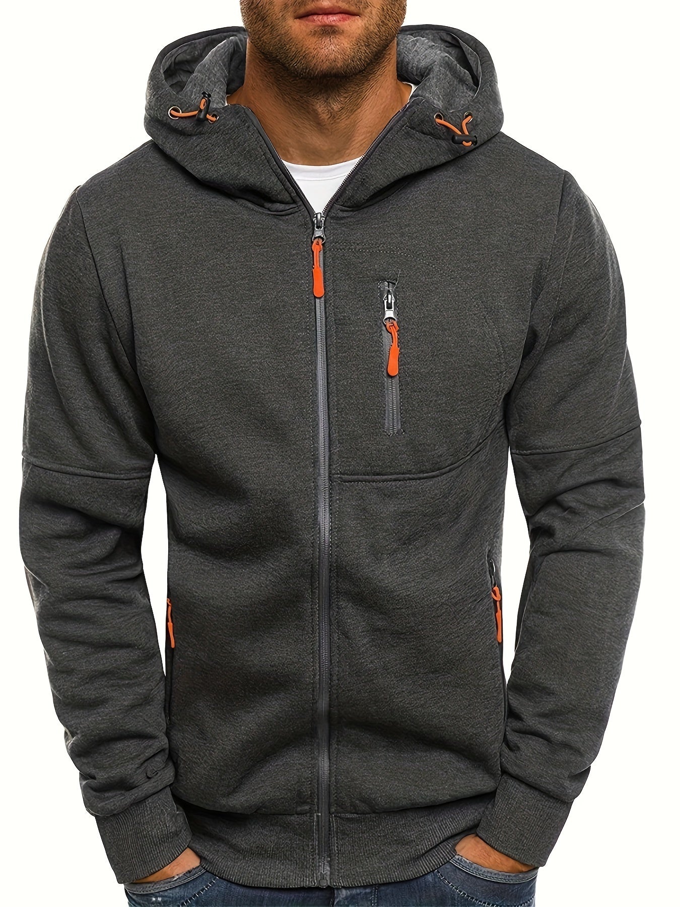 Krohn-e | Sportliche Kapuzenjacke mit Reißverschluss Bequem und Atmungsaktiv Perfekt für Outdoor-aktivitäten