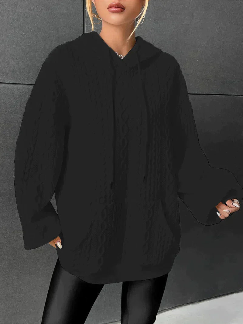 Krohn-e | Übergroßer Pullover mit Kapuze und Kordelzug mit Kordelzug