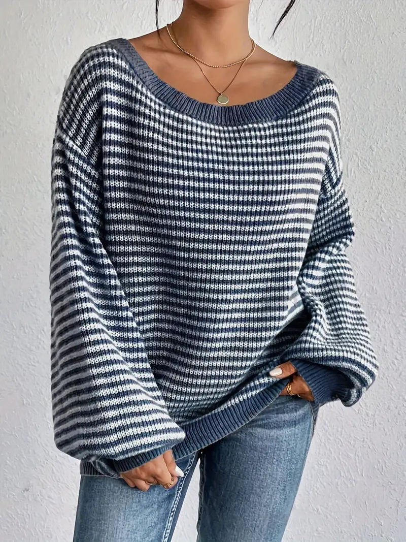 Krohn-e | Gestrickter Pullover mit Herunterfallenden Schultern