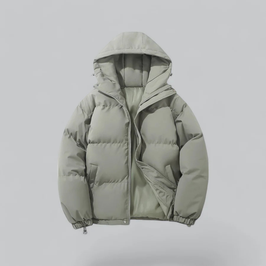 Krohn-e | Winter Klassische Daunen Reißverschluss Jacke Kapuze