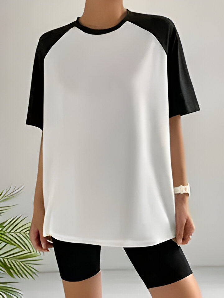 Fudus Damen-Sporthemd: Lockerer Schnitt, Farbblock-Design