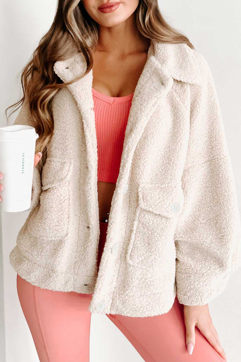 Krohn-e | Weiche Teddyjacke mit Taschen Komfortabel und Trendy Perfekt für Den Alltag