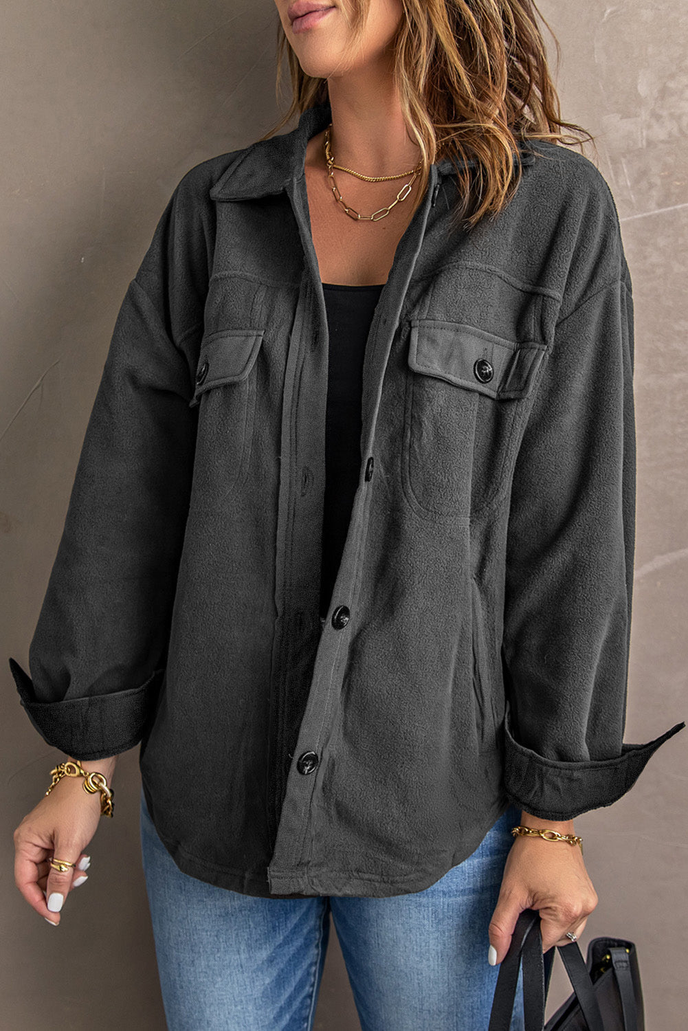 Krohn-e | Casual Fleece Shirtjacke Weich und Warm Perfekt für Den Alltag