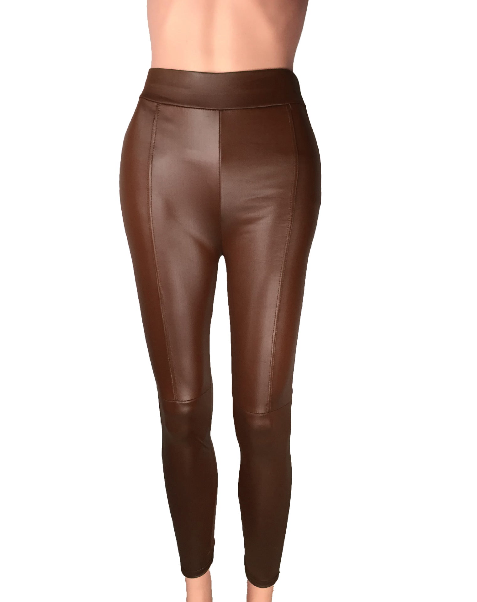 Damen Hochtaillierte Leggings aus hochwertigem Kunstleder mit nahtloser Verarbeitung Krohn-e