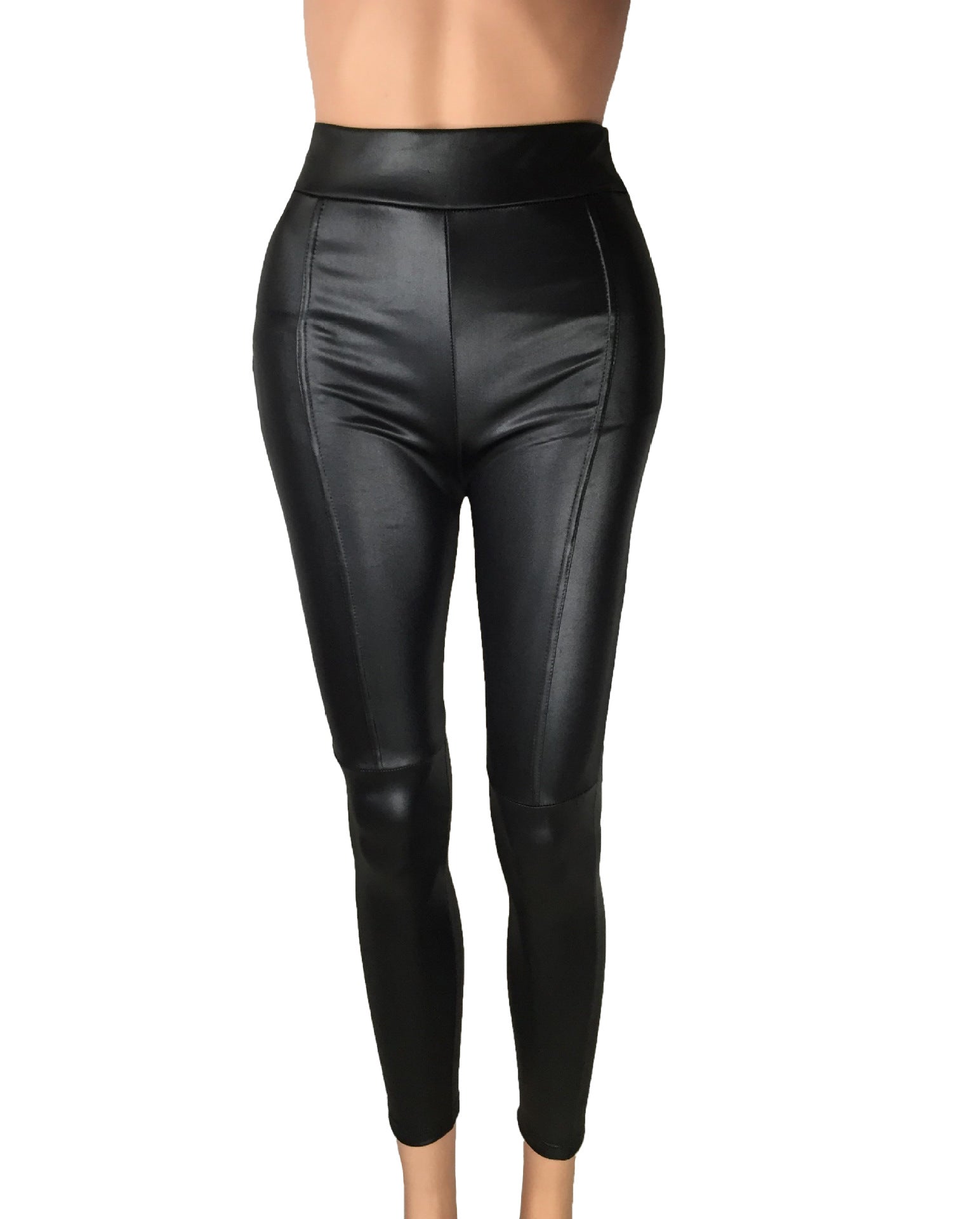 Damen Hochtaillierte Leggings aus hochwertigem Kunstleder mit nahtloser Verarbeitung Krohn-e