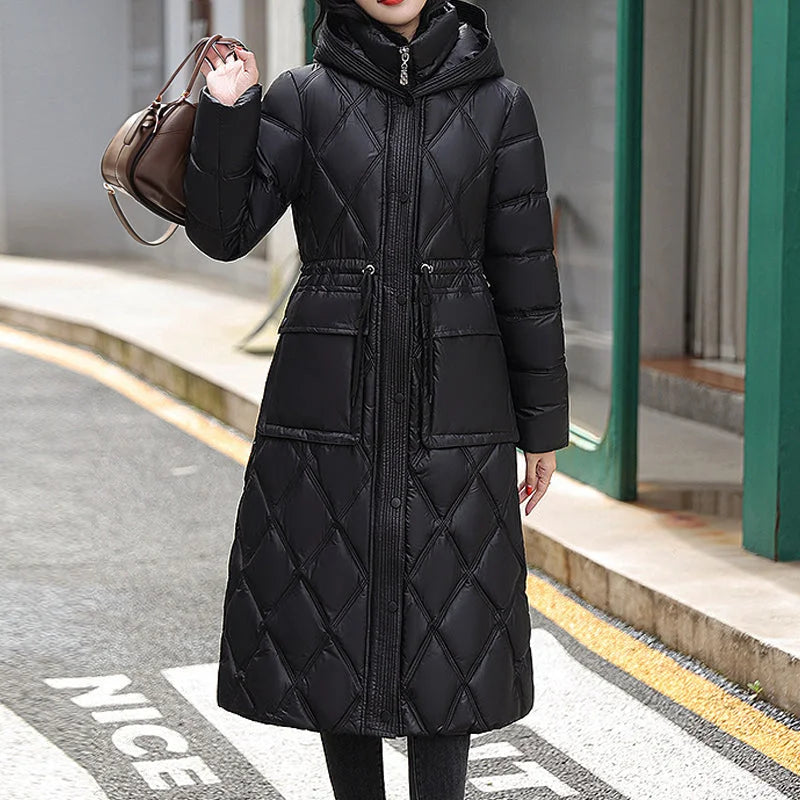 Krohn-e | Winter Lange Gefütterte Jacke für Damen Ideal für Kaltes Wetter