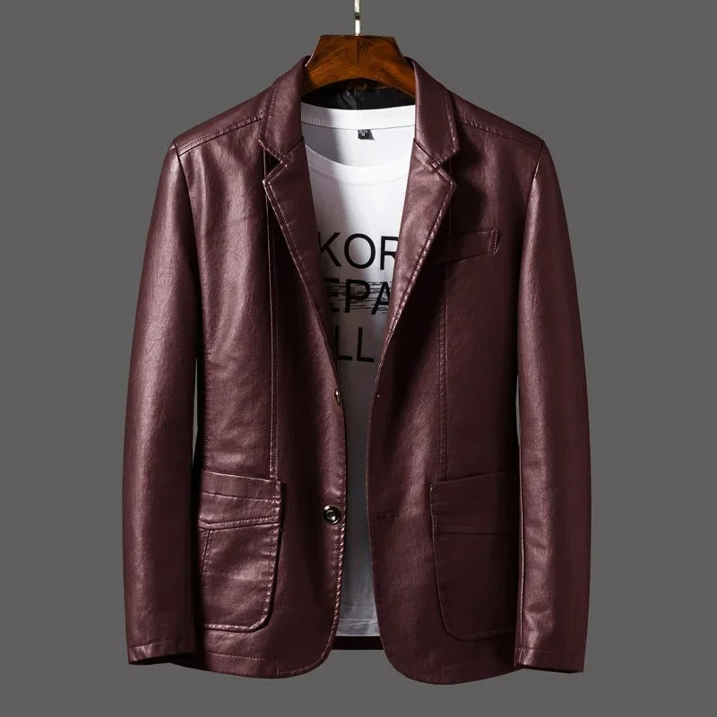 Krohn-e | Klassisches Leder Herrenjacke