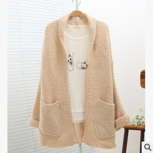 Damen grober Strick-Cardigan mit offenen Ärmeln und praktischen Taschen Krohn-e