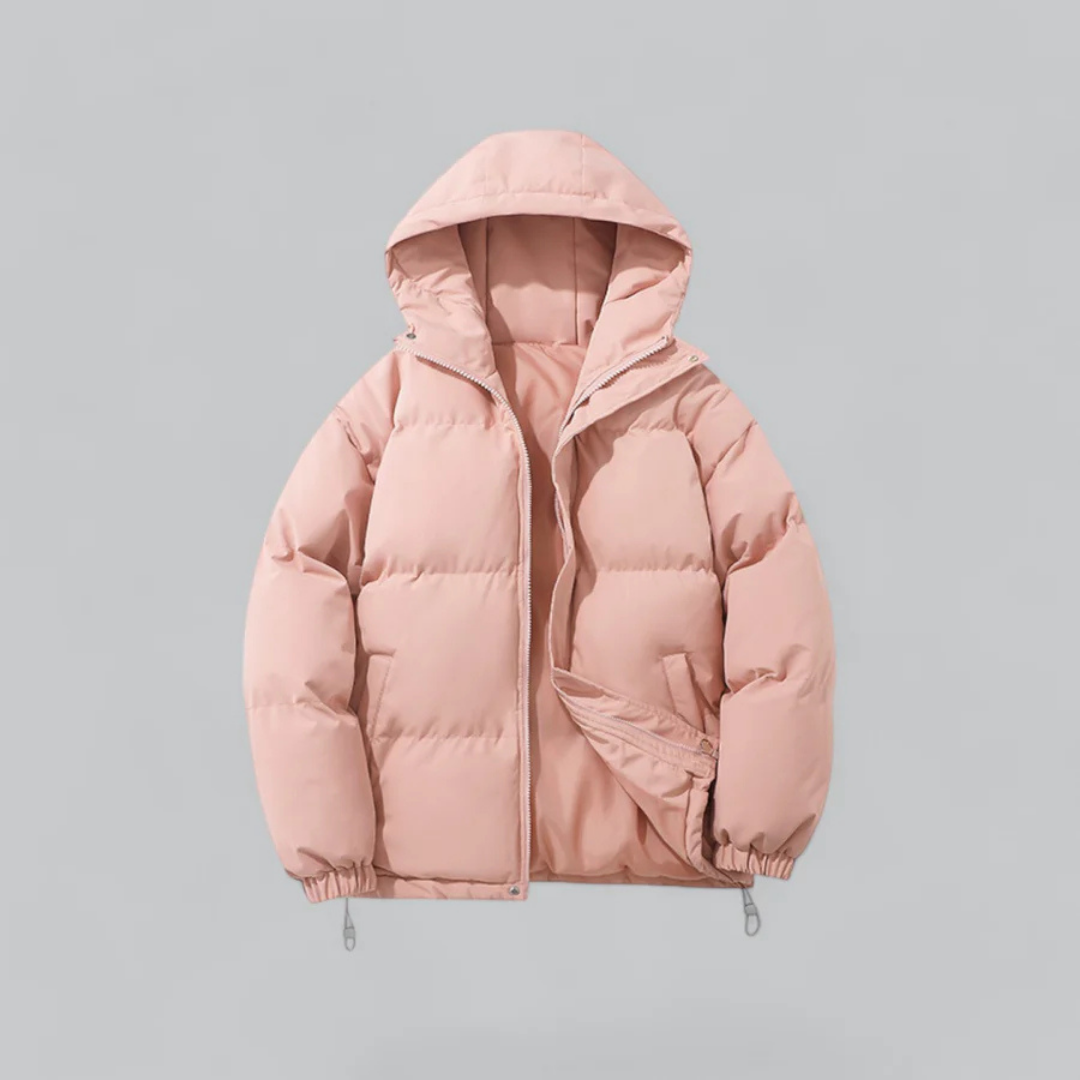 Krohn-e | Puffer Kurze Kapuze Jacke - Reißverschluss