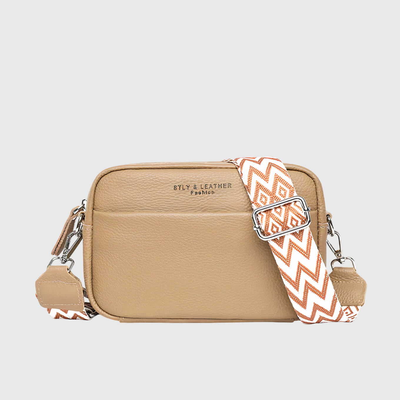 KROHN-E Damen Schultertasche Leder Verstellbar Mehrere Fächer