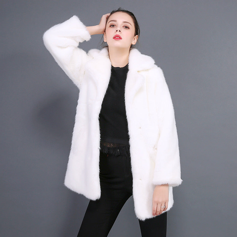 Damen Eleganter und kuscheliger Kunstpelzmantel Krohn-e