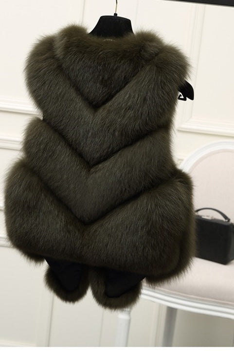 Damen Luxus Kunstfell Weste mit voluminösen Details Krohn-e