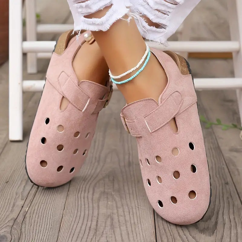 Tetra Retro-Kork-Clogs mit geschlossener Spitze und Riemenverschluss