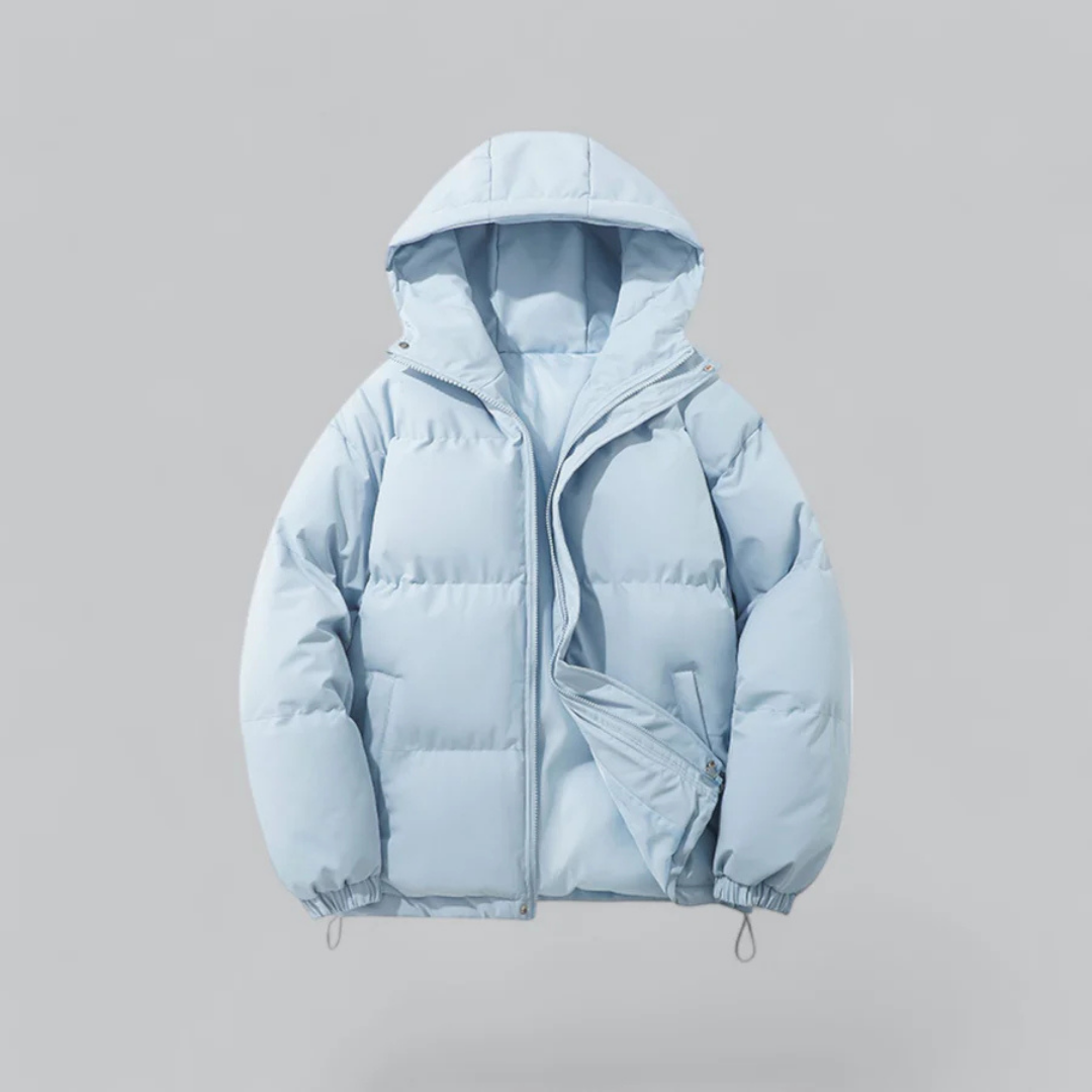 Krohn-e | Winter Klassische Daunen Reißverschluss Jacke Kapuze
