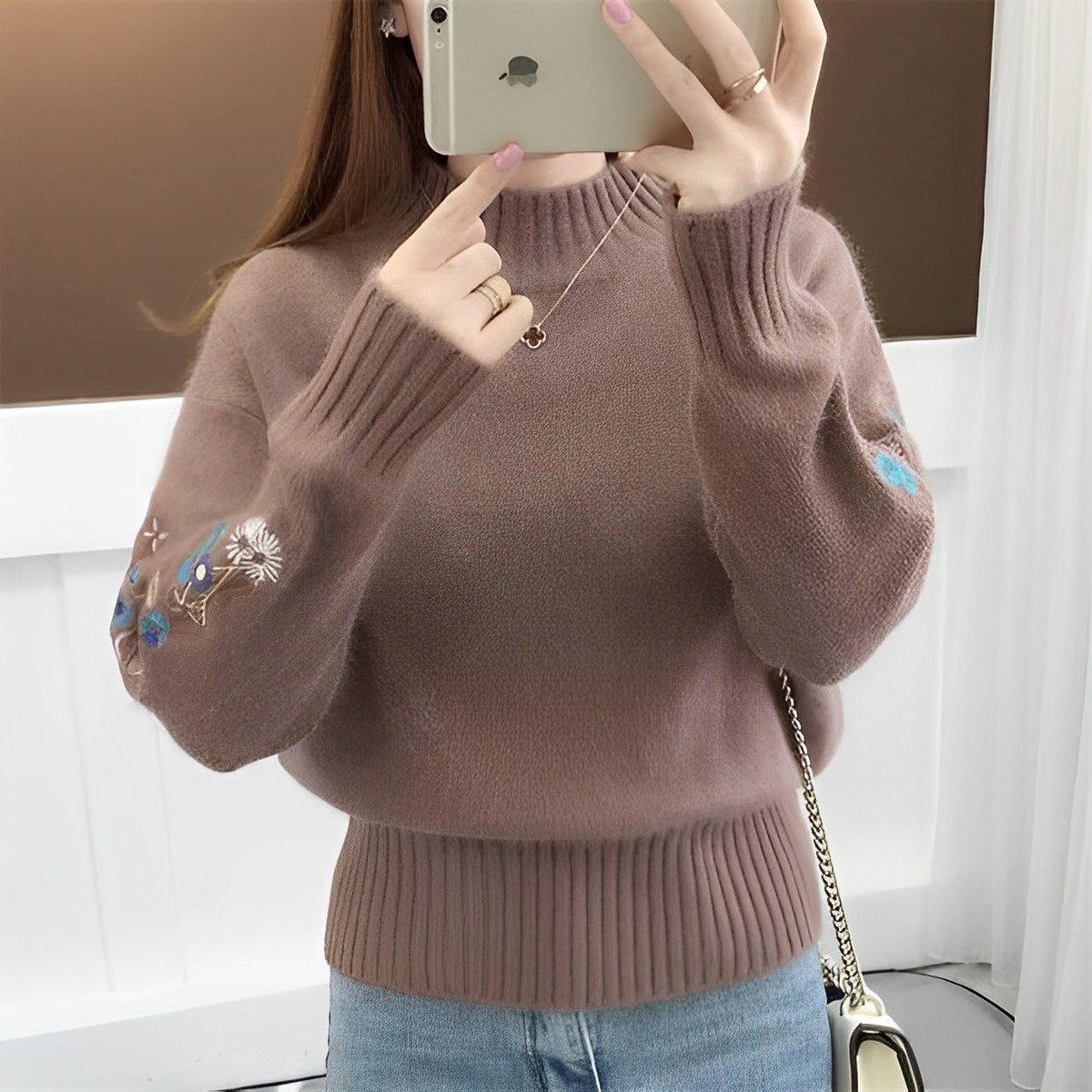Gestrickter Maureen Pullover