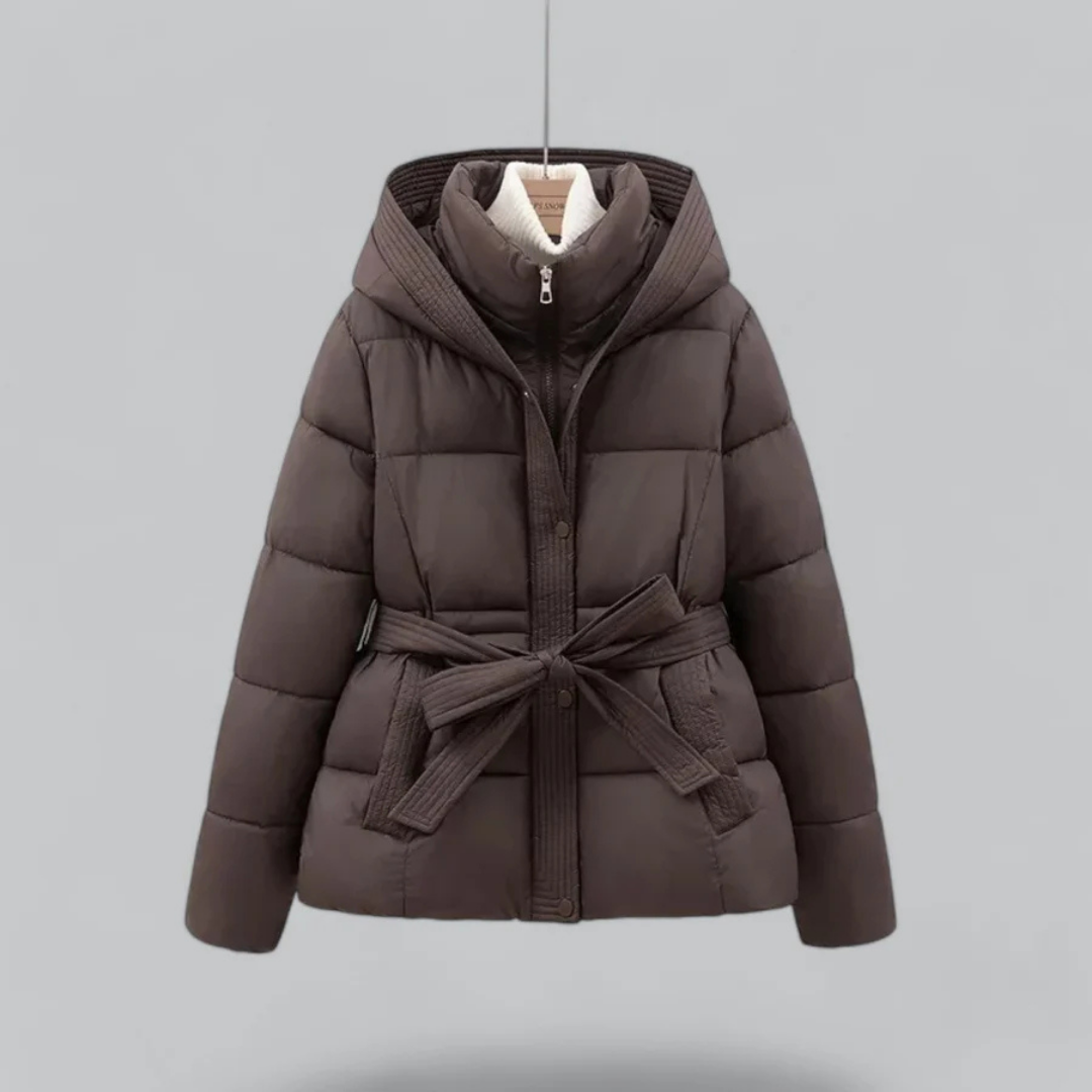 Krohn-e | Winter Gürtel Puffer Kapuzenjacke Kurz und Warm