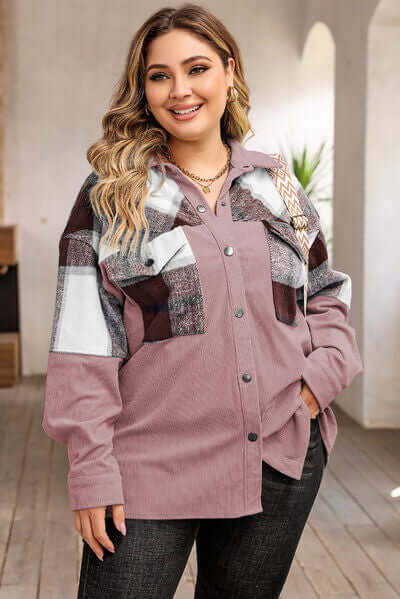 Krohn-e | Plus Size Karos Shacket Jacke für Damen