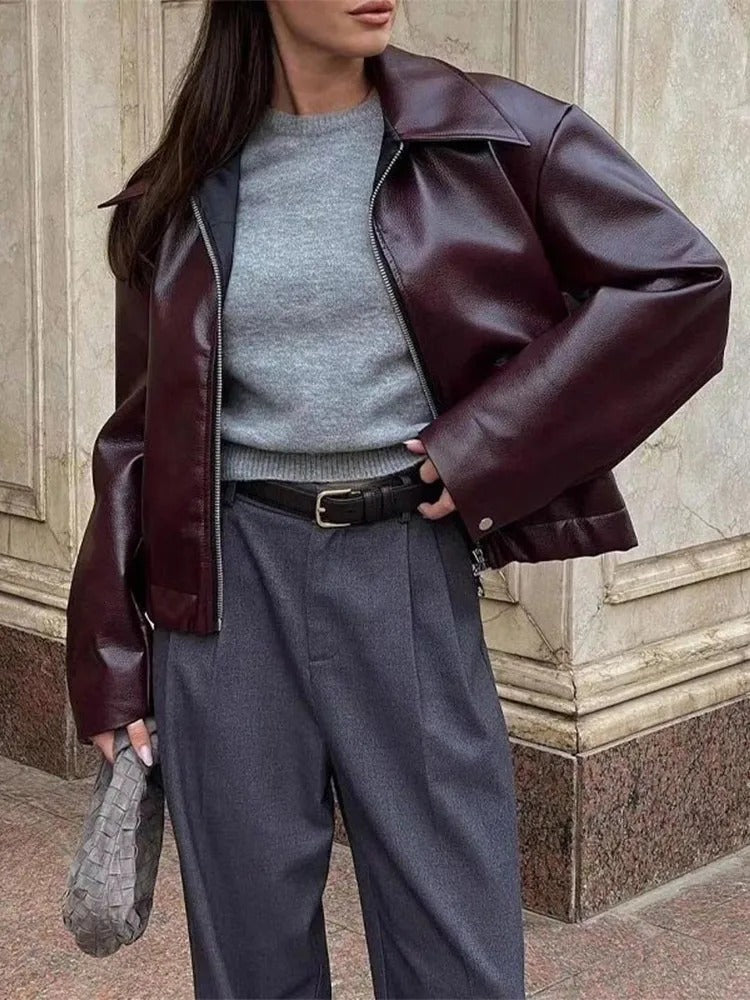 Krohn-e | Damen vegan Lederjacke