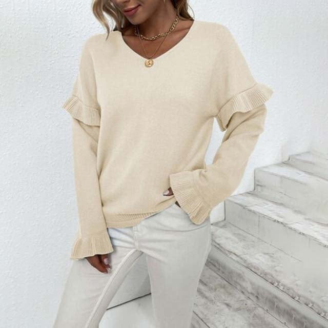 Krohn-e | Einfarbiger Strickpullover Für Kalte Tage
