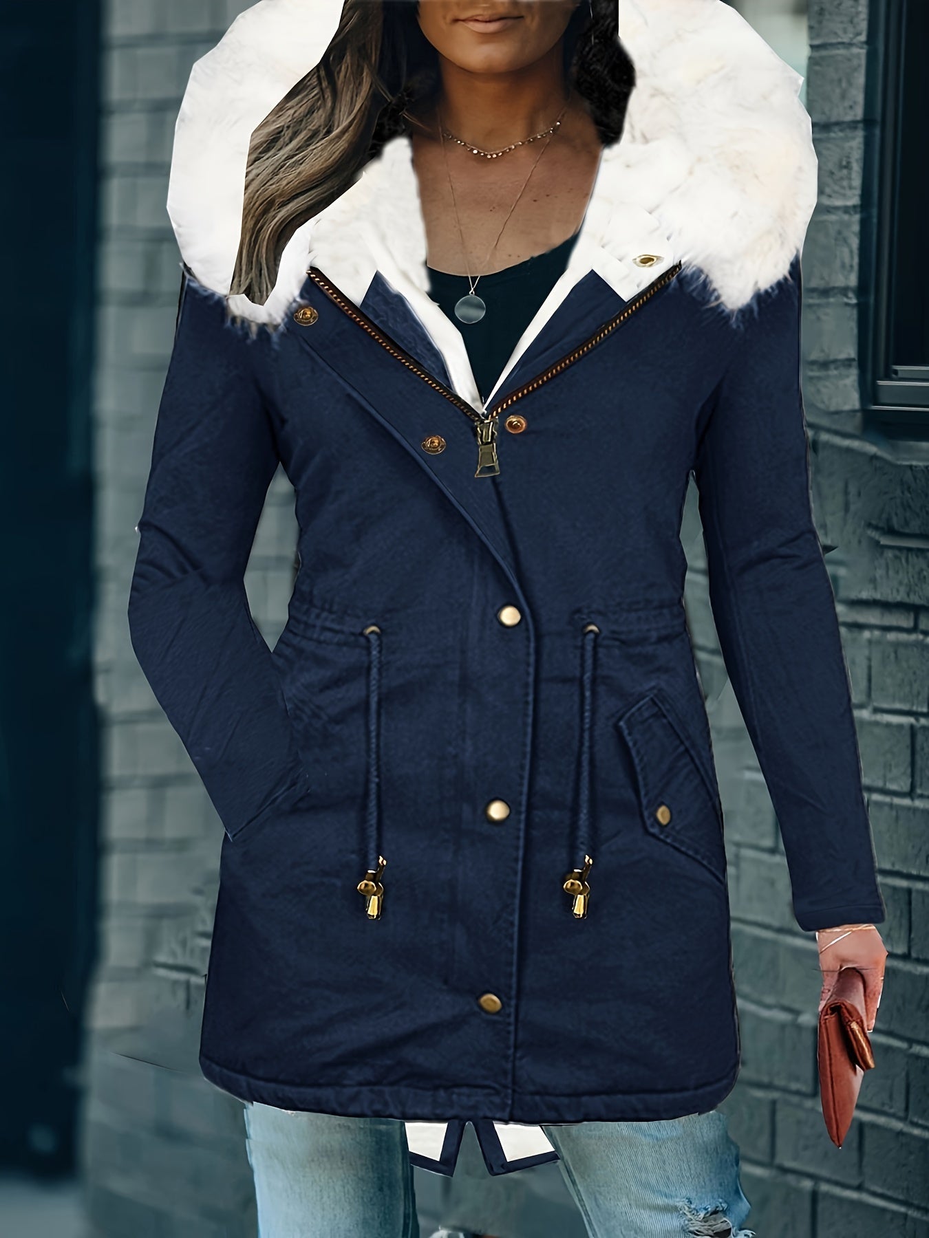 Krohn-e | Kapuzenpullover Zugkordel Parka Mantel
