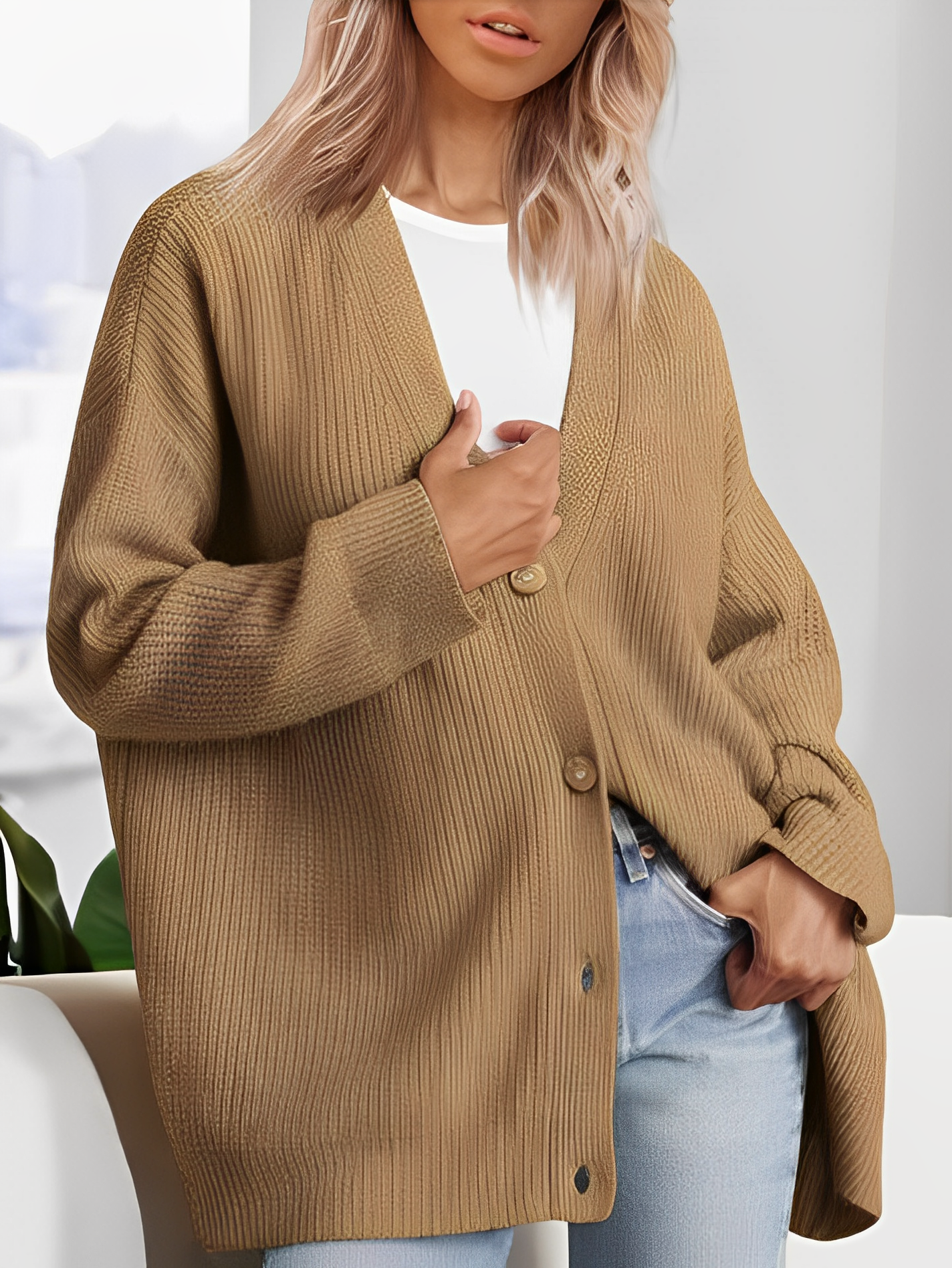 Krohn-e | Lässiger Kaschmir-Cardigan für Damen